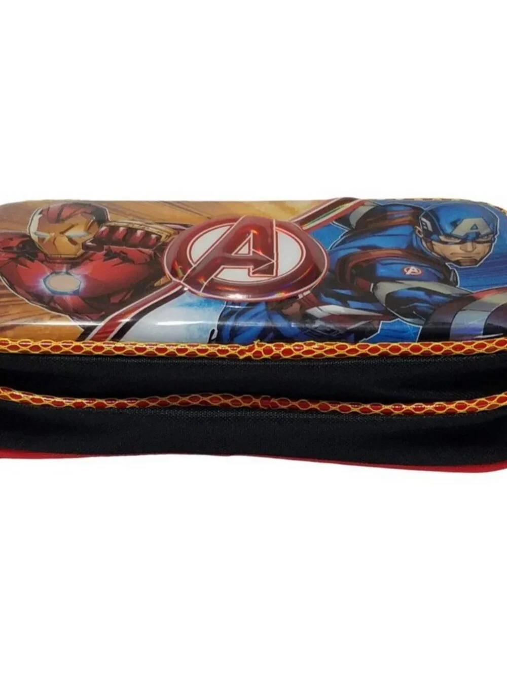 Marvel Avengers 3D Pencil Case Iron Man Captain America Dual Zip Pouch Bag NWT